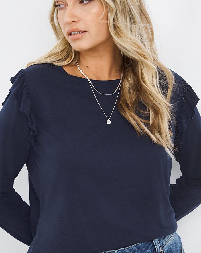 Plus-Size Long Sleeve Ruffle Top. A Flattering and Fashionable Option Plus-Size Long Sleeve Ruffle Top. A Flattering and Fashionable Option